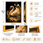 Jeweled Golden Swan in Reflection