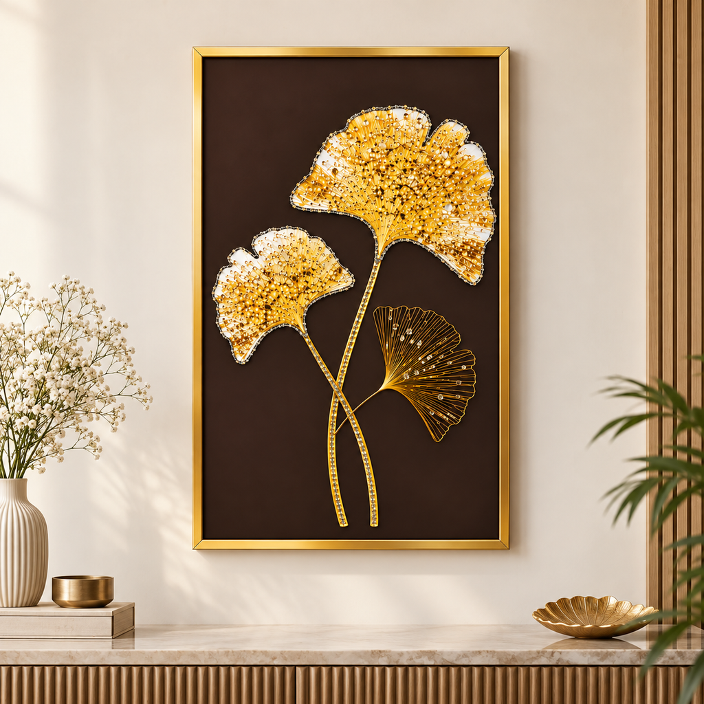 Jeweled Ginkgo Botanical Wall Art