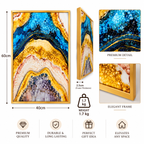 Gold and Blue Marble Fluid Art