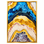 Gold and Blue Marble Fluid Art