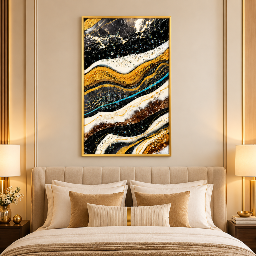 Luxurious Gold Geode Resin Wall Art