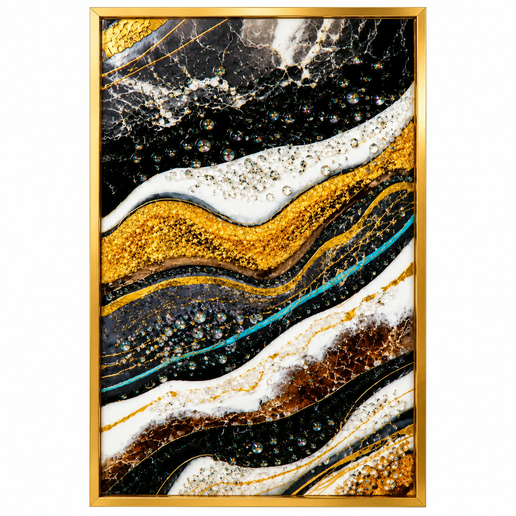Luxurious Gold Geode Resin Wall Art