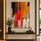 Ember and Gold Impasto Abstraction
