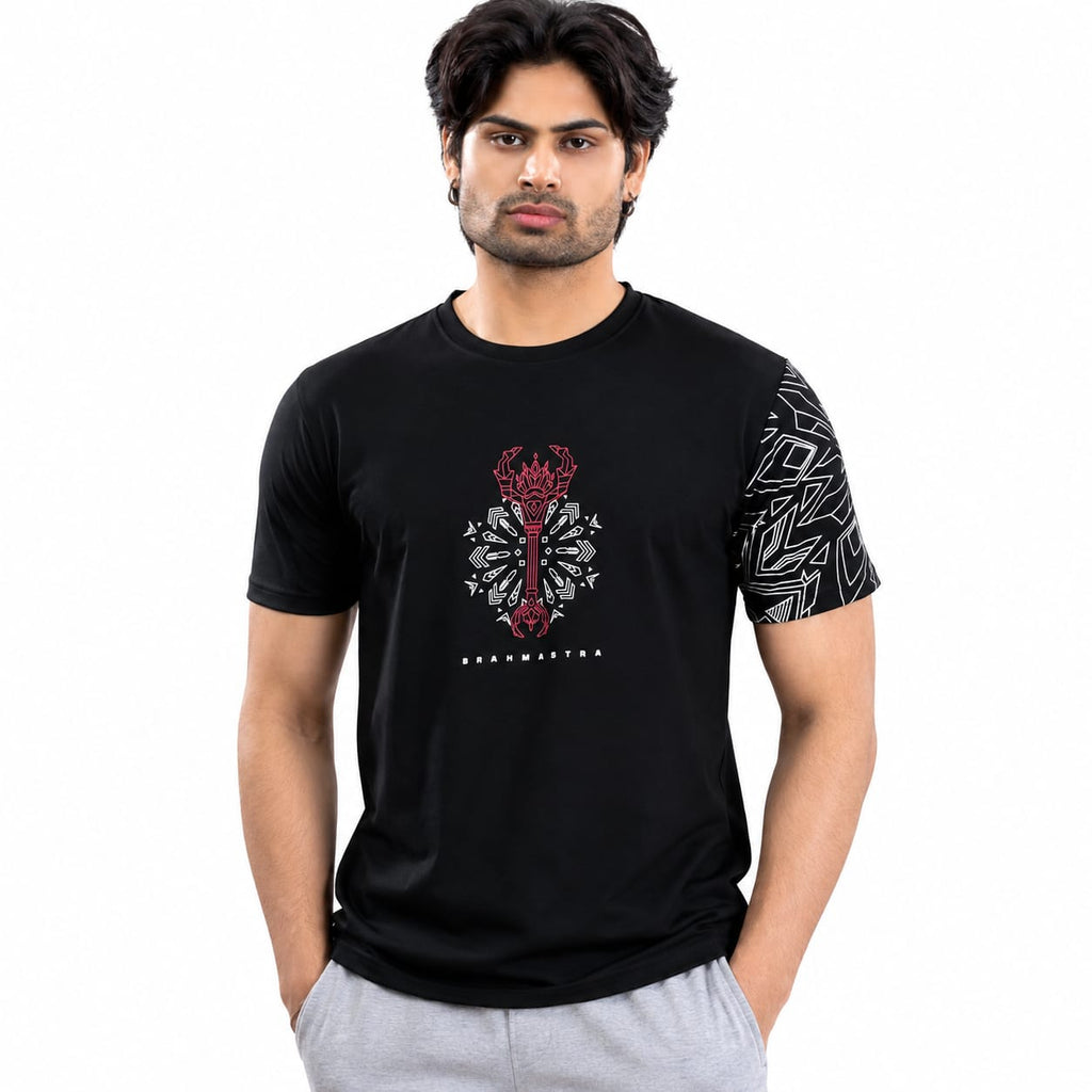 Men's Round Neck Printed T-Shirt | Premium Tencel Lycra Fabric | Street Wear Graphic Print | Half Sleeve Casual Tee | 220-230 GSM | Sizes 36, 38, 40, 42
