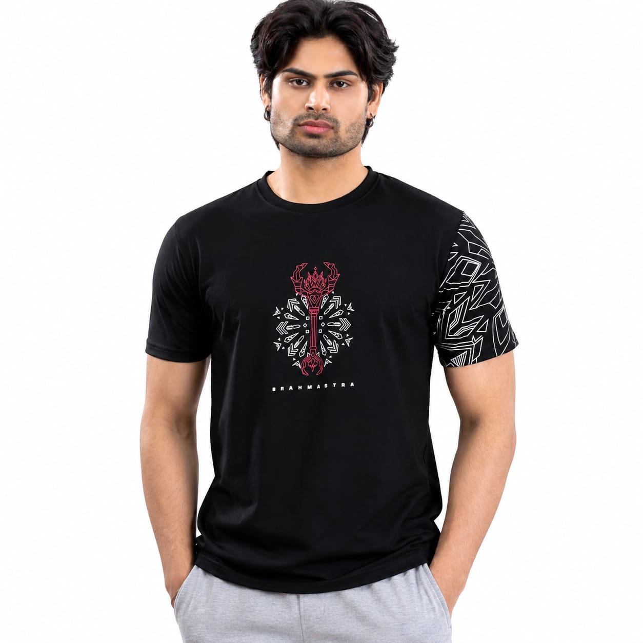 Men's Round Neck Printed T-Shirt | Premium Tencel Lycra Fabric | Street Wear Graphic Print | Half Sleeve Casual Tee | 220-230 GSM | Sizes 36, 38, 40, 42