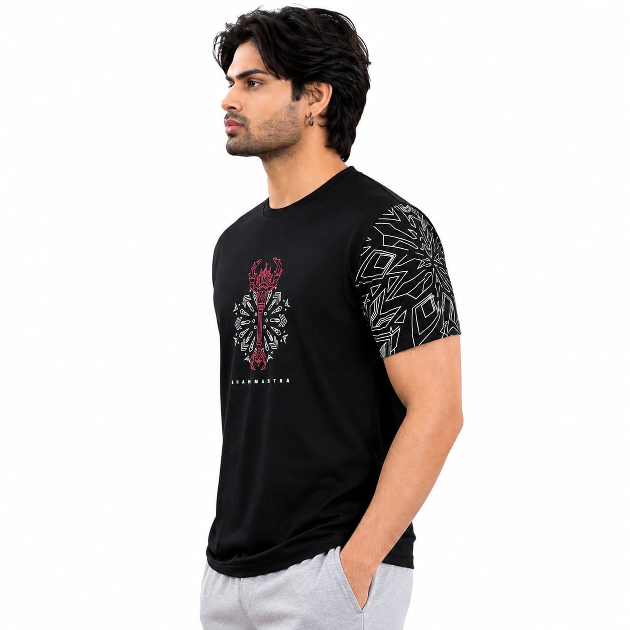Men's Round Neck Printed T-Shirt | Premium Tencel Lycra Fabric | Street Wear Graphic Print | Half Sleeve Casual Tee | 220-230 GSM | Sizes 36, 38, 40, 42