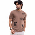 Men's Round Neck Graphic Printed T-Shirt | Premium Tencel Lycra Fabric | Soft Stretch Casual Streetwear Tee | 220-230 GSM