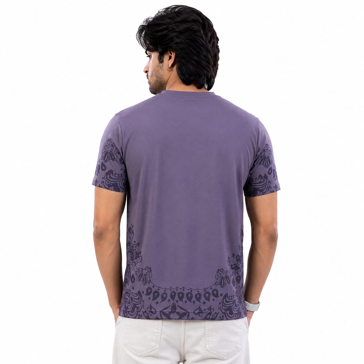 Men's Round Neck Printed T-Shirt | Premium Tencil Lycra Fabric | Soft & Stretchable | Casual Streetwear Graphic Tee
