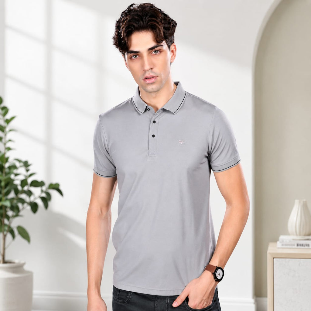 T-Shirt | Imported HD Pique Lycra Fabric | 220 GSM | Solid Casual Collar T-Shirt | Regular Fit | Half Sleeves