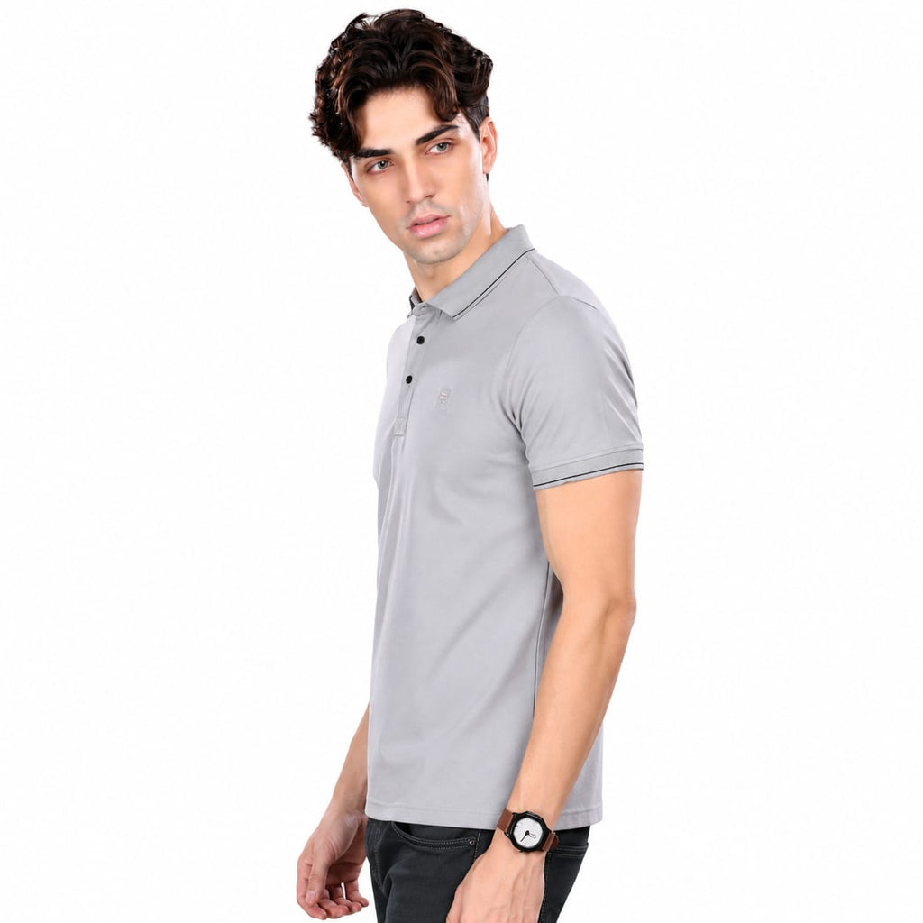 T-Shirt | Imported HD Pique Lycra Fabric | 220 GSM | Solid Casual Collar T-Shirt | Regular Fit | Half Sleeves
