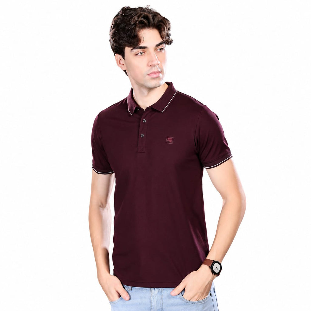 Imported HD Pique Lycra Fabric | Half Sleeve Collar T-Shirt | Regular Fit | GSM 220 | Casual & Daily Wear