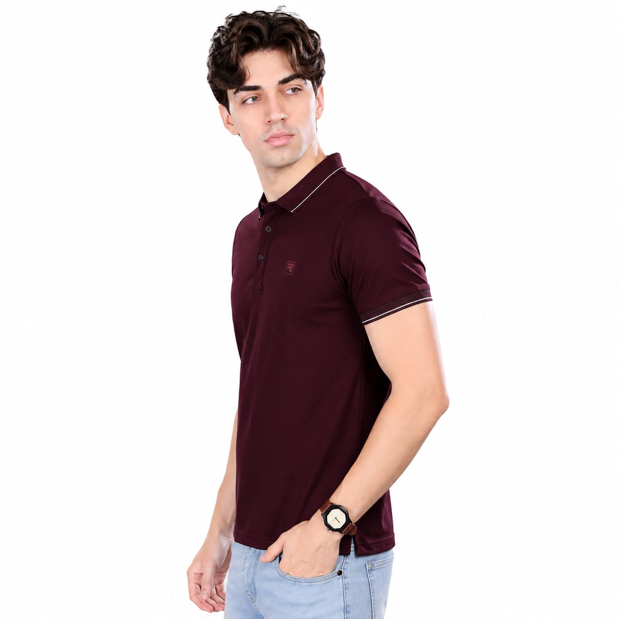 Imported HD Pique Lycra Fabric | Half Sleeve Collar T-Shirt | Regular Fit | GSM 220 | Casual & Daily Wear