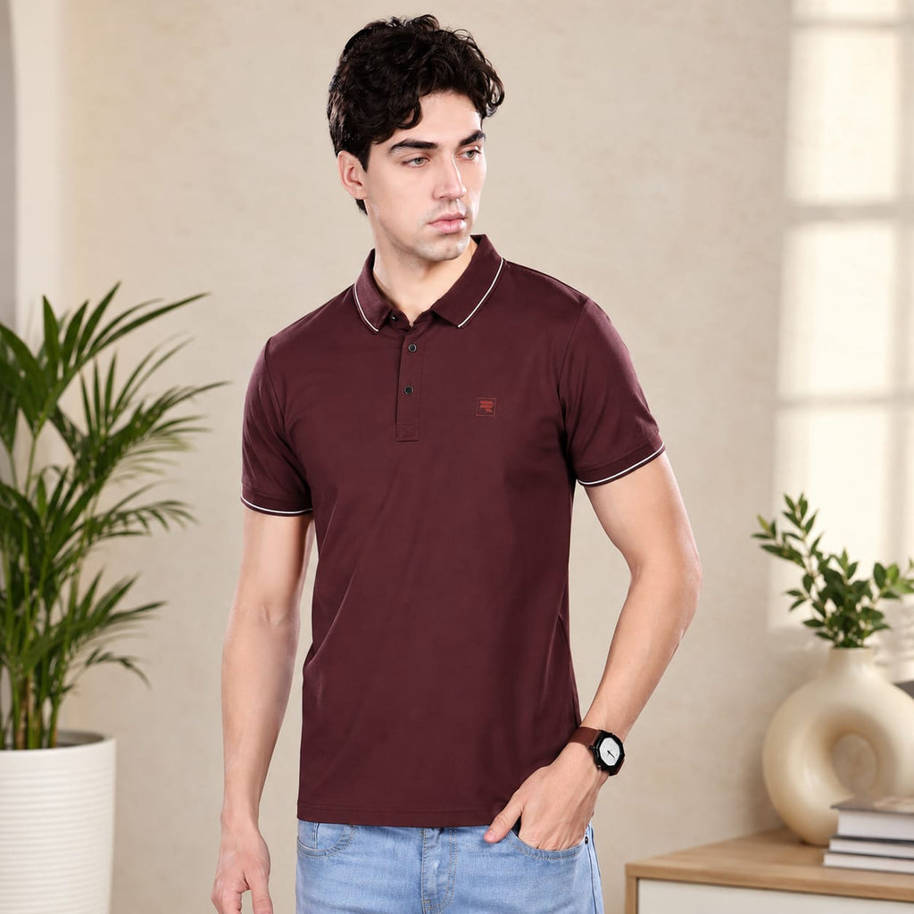 Imported HD Pique Lycra Fabric | Half Sleeve Collar T-Shirt | Regular Fit | GSM 220 | Casual & Daily Wear