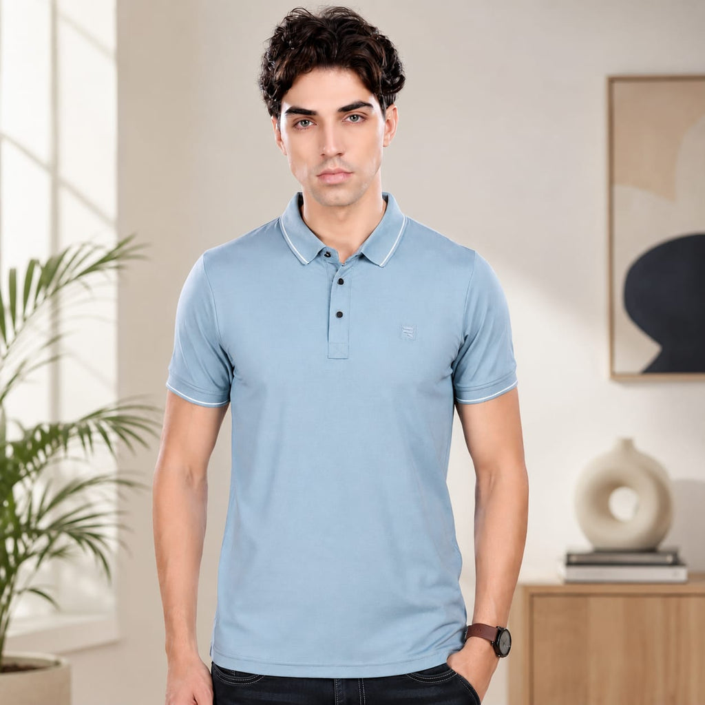 Imported HD Pique Lycra Fabric | Half Sleeve Collar T-Shirt | Regular Fit | GSM 220 | Casual & Daily Wear