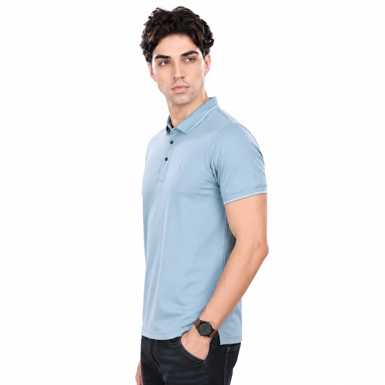 Imported HD Pique Lycra Fabric | Half Sleeve Collar T-Shirt | Regular Fit | GSM 220 | Casual & Daily Wear