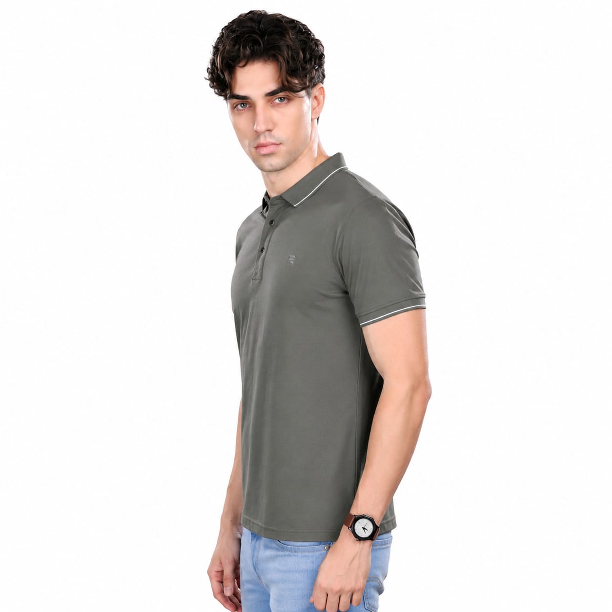 T-Shirt | Imported HD Pique Lycra Fabric | 220 GSM | Solid Casual Collar T-Shirt | Regular Fit | Half Sleeves