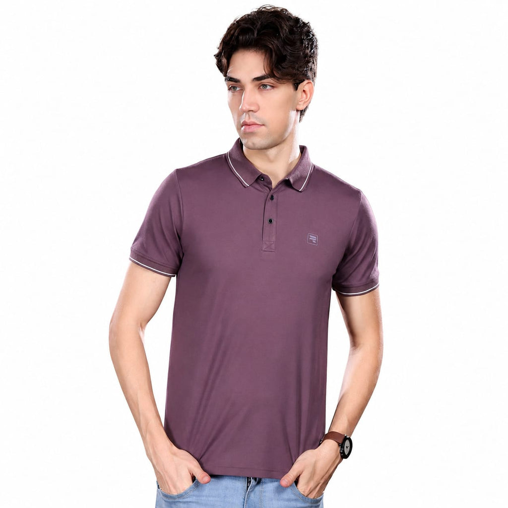 T-Shirt | Imported HD Pique Lycra Fabric | 220 GSM | Solid Casual Collar T-Shirt | Regular Fit | Half Sleeves