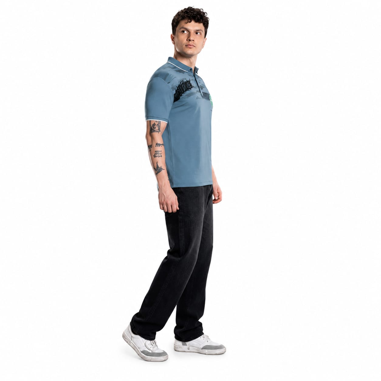 Men's Printed Polo T-Shirt | Fancy Collar Half Sleeve | Imported Tencil Lycra Fabric | 220-225 GSM | Regular Fit | Casual & Daily Wear