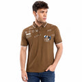 Men's Printed Polo T-Shirt | Premium IMP Tencil Lycra Fabric | Half Sleeve Casual Collar T-Shirt | Soft & Stretchable | Brown