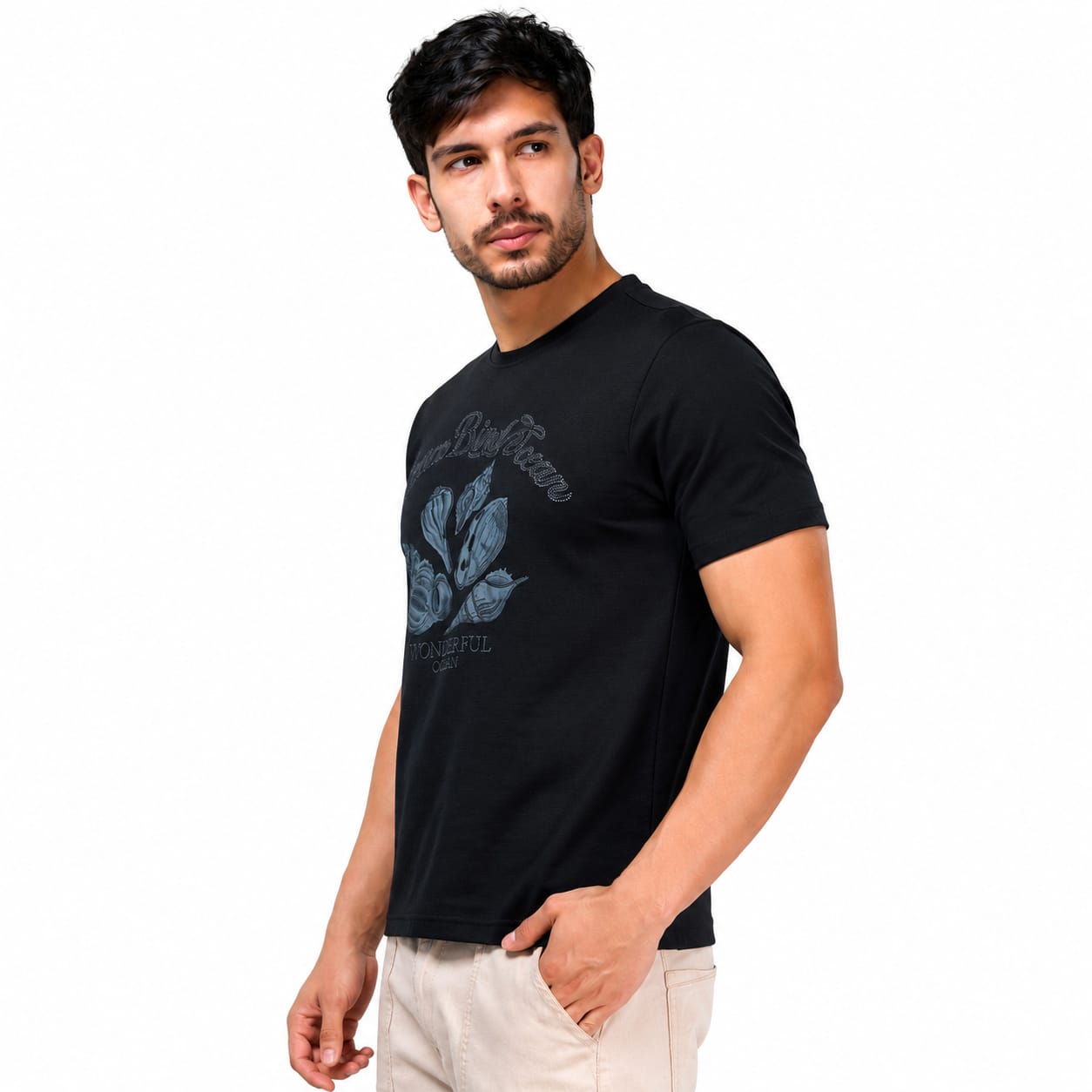 MENOLOGY Men's Holistic Printed Round Neck Half Sleeve T-Shirt | Imported Canvas Fabric | Regular Fit | Casual Graphic Tee