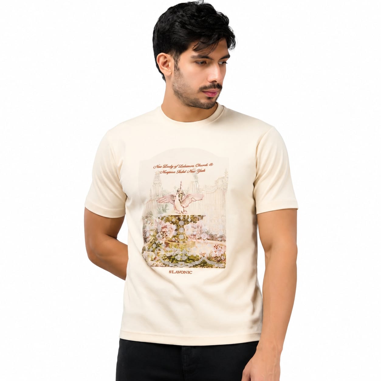 MENOLOGY Men's Graphic Printed Round Neck Half Sleeve T-Shirt | HOLISTIC Collection | Imported Canvas Fabric | Regular Fit | Casual Wear