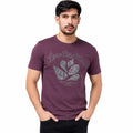 MENOLOGY Men's Round Neck Half Sleeve Graphic Printed T-Shirt | Holistic Collection | Imported Canvas Fabric | Regular Fit | Wine