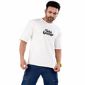 Griezman Men's Oversized Drop Shoulder T-Shirt | Cotton Looper | F&B Canvas Print | Half Sleeve Round Neck Casual Graphic Tee