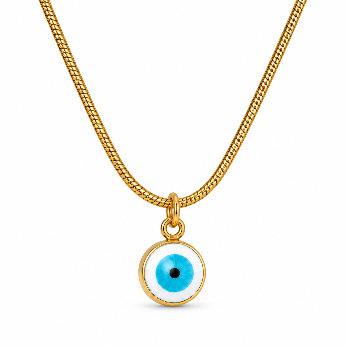 Gold-Toned Evil Eye Pendant Necklace for Women