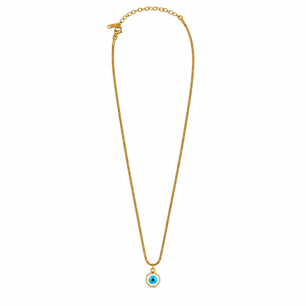 Gold-Toned Evil Eye Pendant Necklace for Women