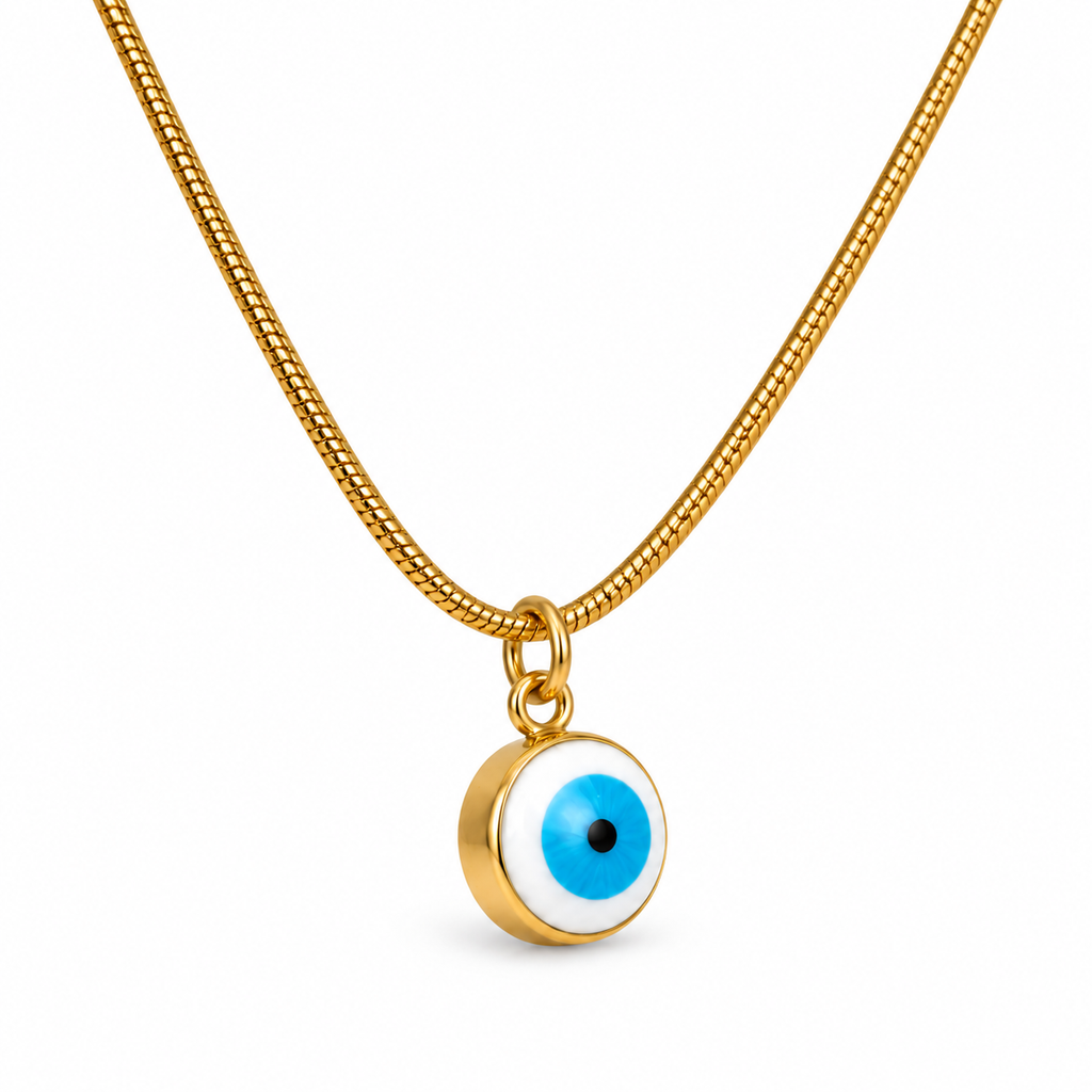 Gold-Toned Evil Eye Pendant Necklace for Women