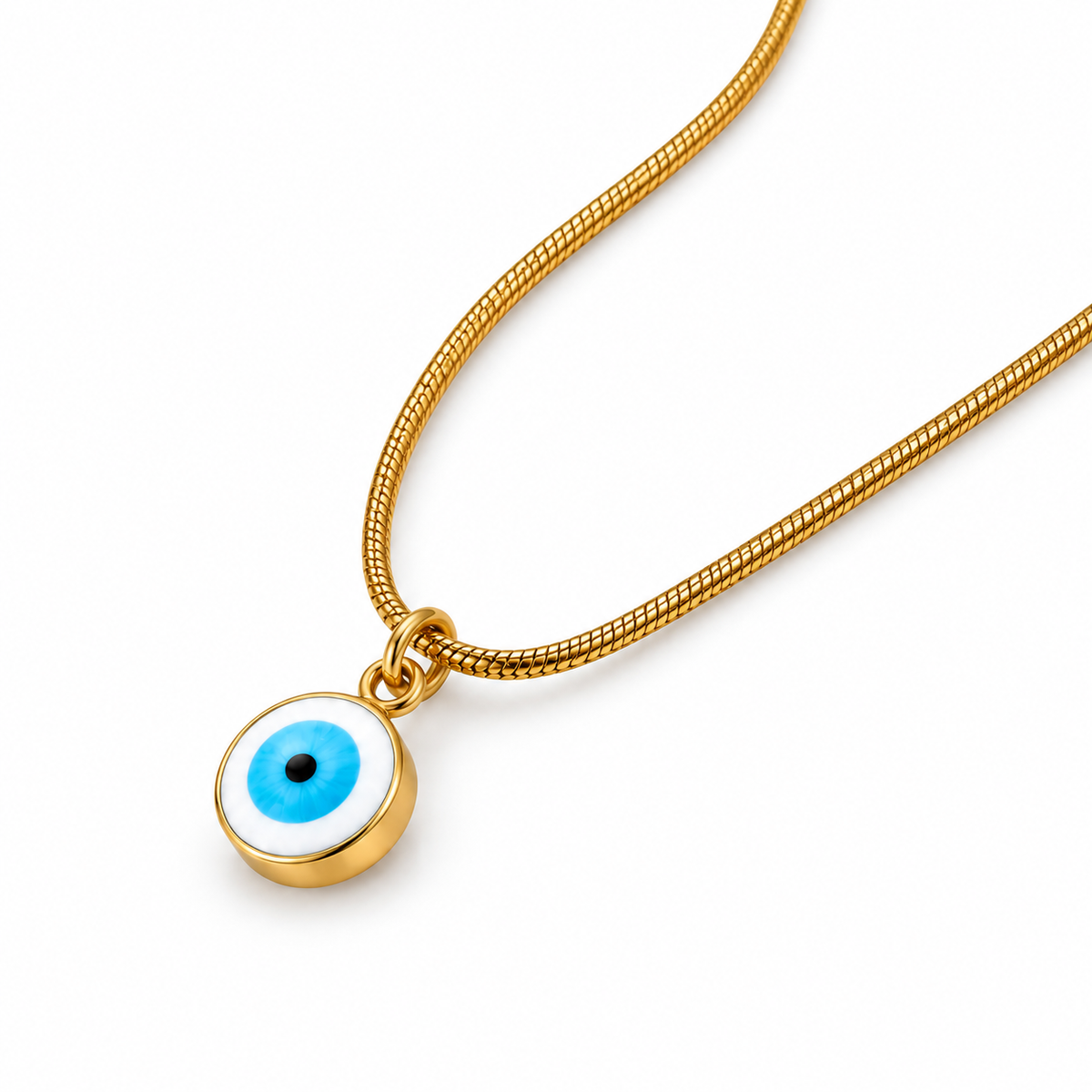 Gold-Toned Evil Eye Pendant Necklace for Women