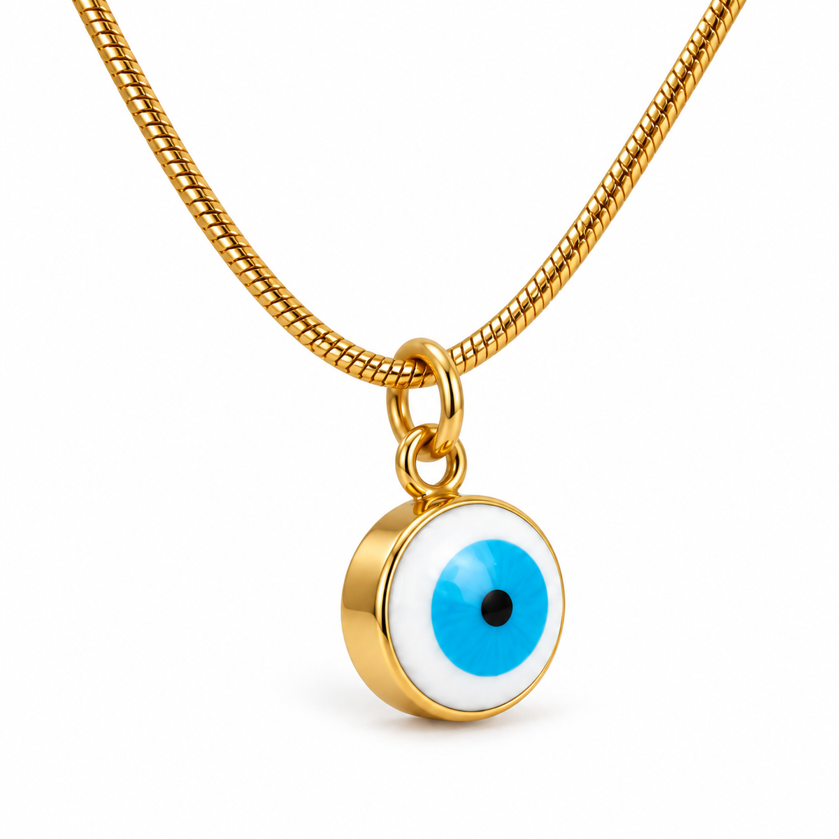 Gold-Toned Evil Eye Pendant Necklace for Women