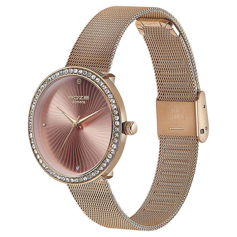 Rose Gold Mesh Strap Watch