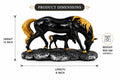 CHIBRO premium resin horse showpiece features a glossy black and gold finish.