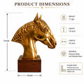 Triivvayu Majestic Horse Brass Bust Luxury Home Office Equestrian Decor