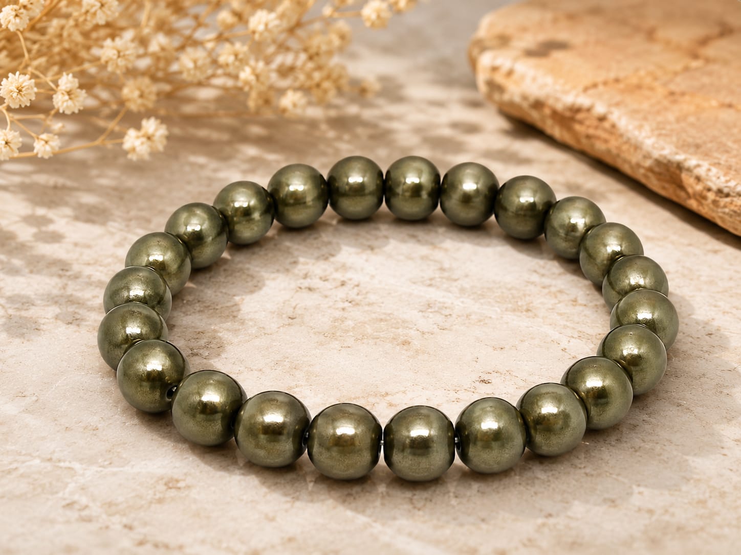 Pyrite Stone Healing Bracelet - 8MM - AEORA ROCKS INDIA ...