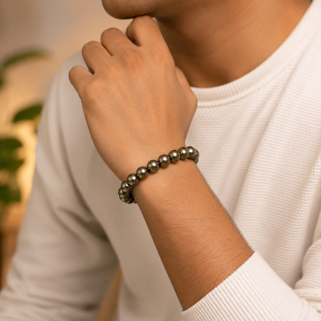 Pyrite Stone Healing Bracelet - 8MM - AEORA ROCKS INDIA ...