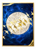Wall Art Print Night Sky Golden Moon and Bird Européen ...