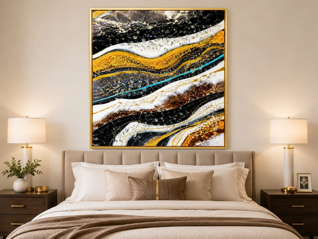 VERRE ART Printed Framed Canvas Painting for Home Deco
