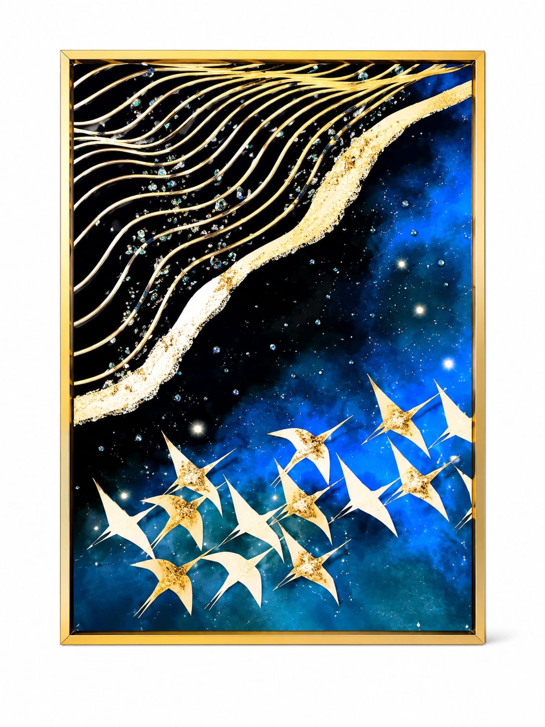 Yooyu Luxury Wall Art Moon Golden Birds Mountain Canvas ...