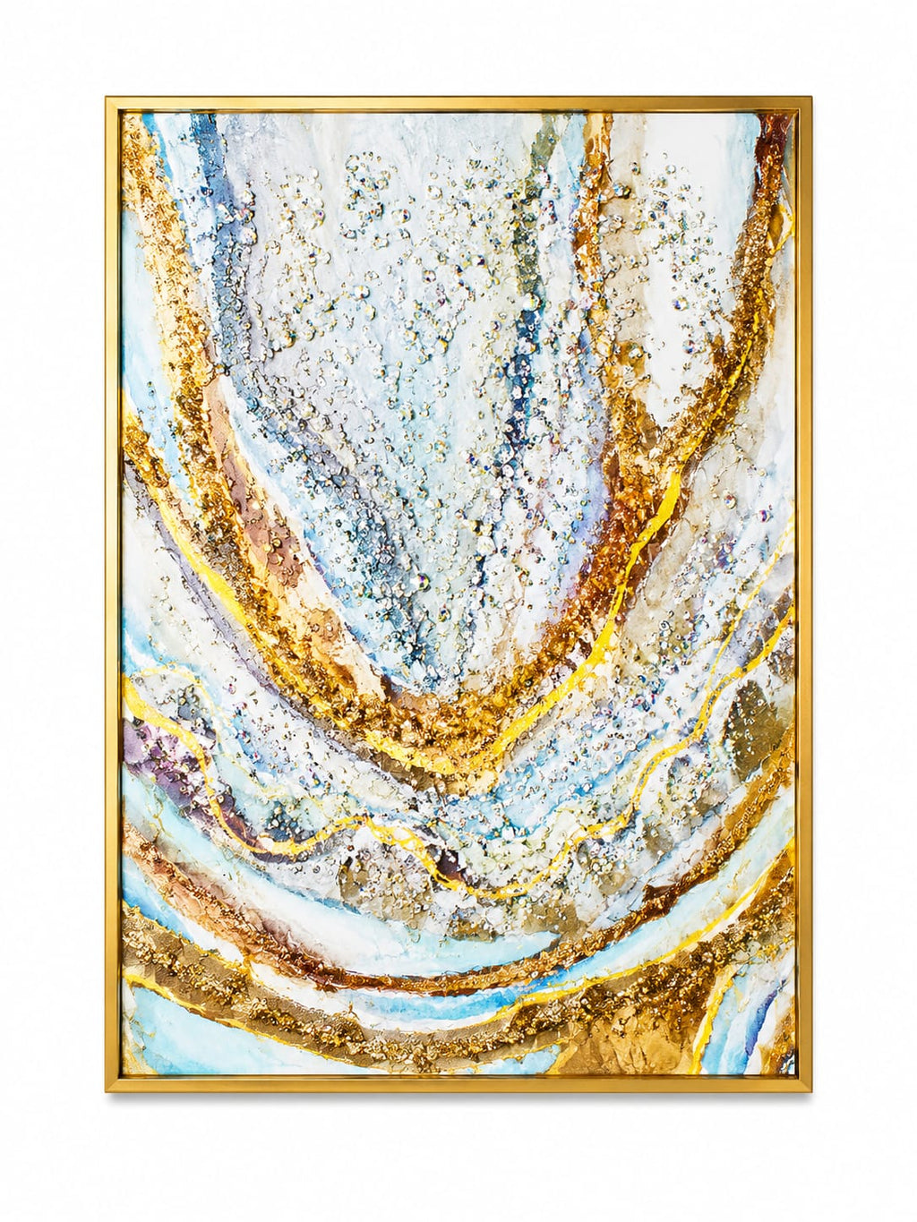 Large Blue Gold Resin Geode Wall Art – Blue, Grey ...