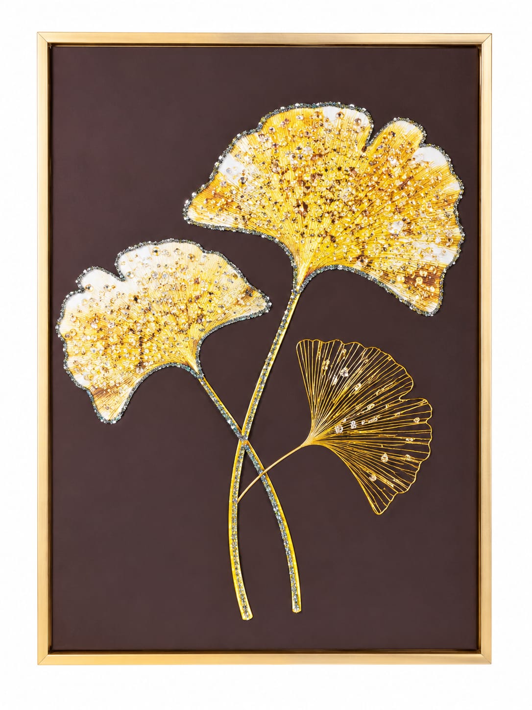 Golden Gingko Leaves Framed Canvas Painting For Home D̩cor