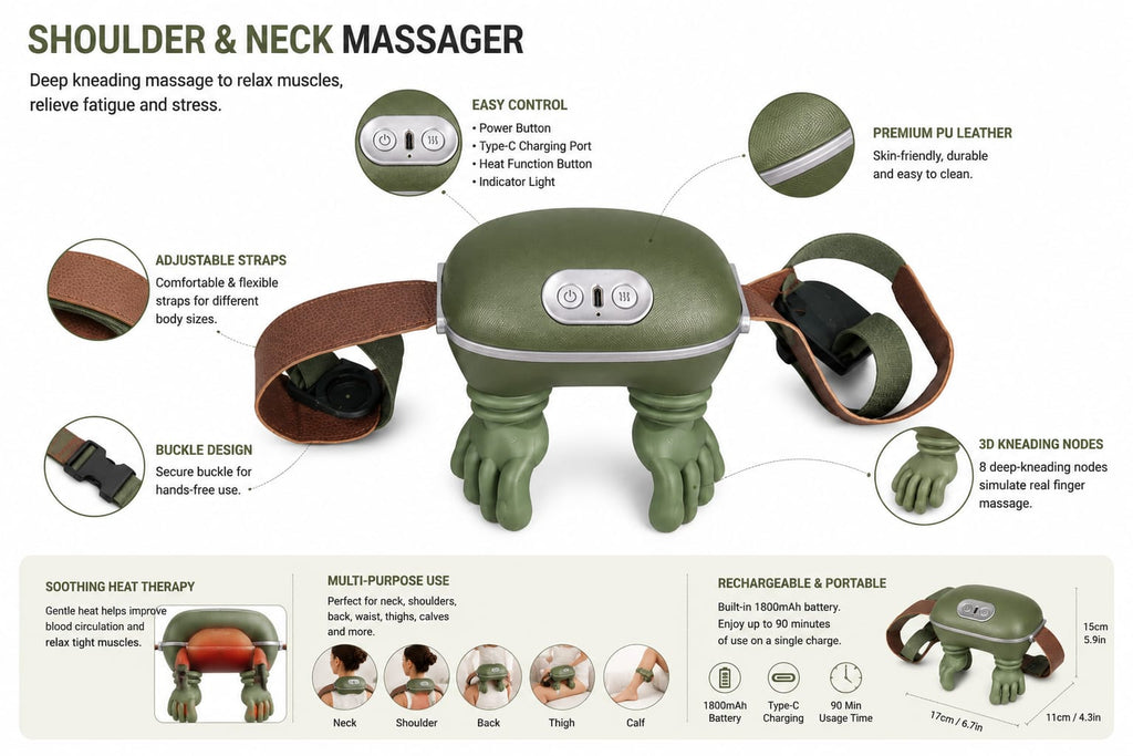 Wengonvila Neck & Shoulder Electric Massager with Heatin