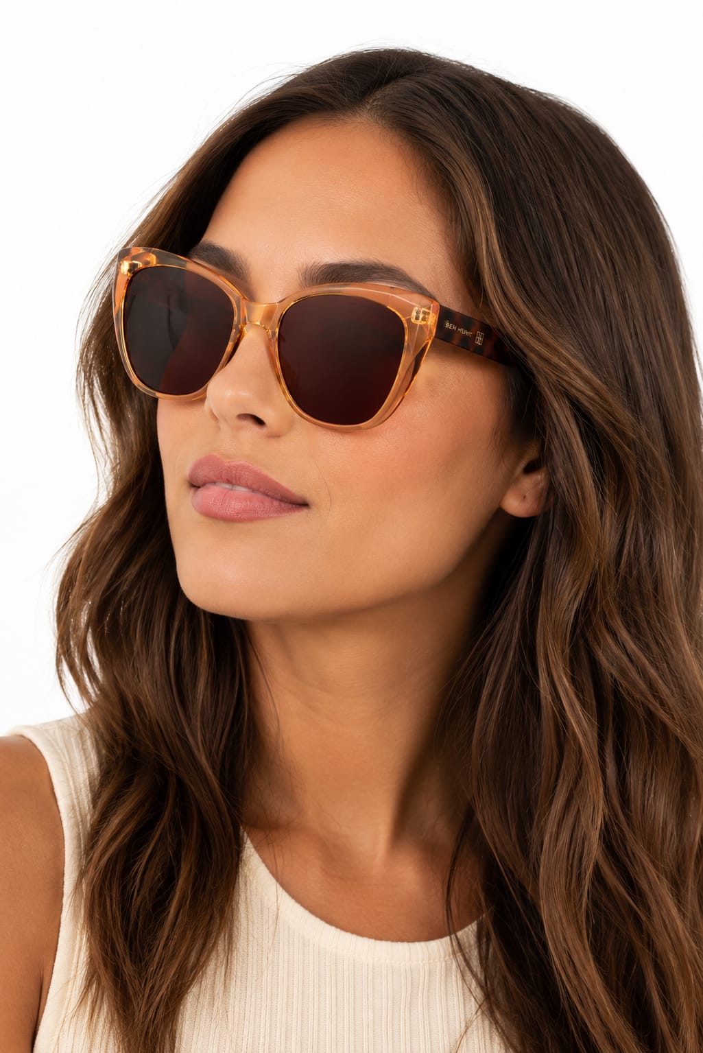 Ben Hunt Buy Stood Rectangular Sunglasses Brown For womens