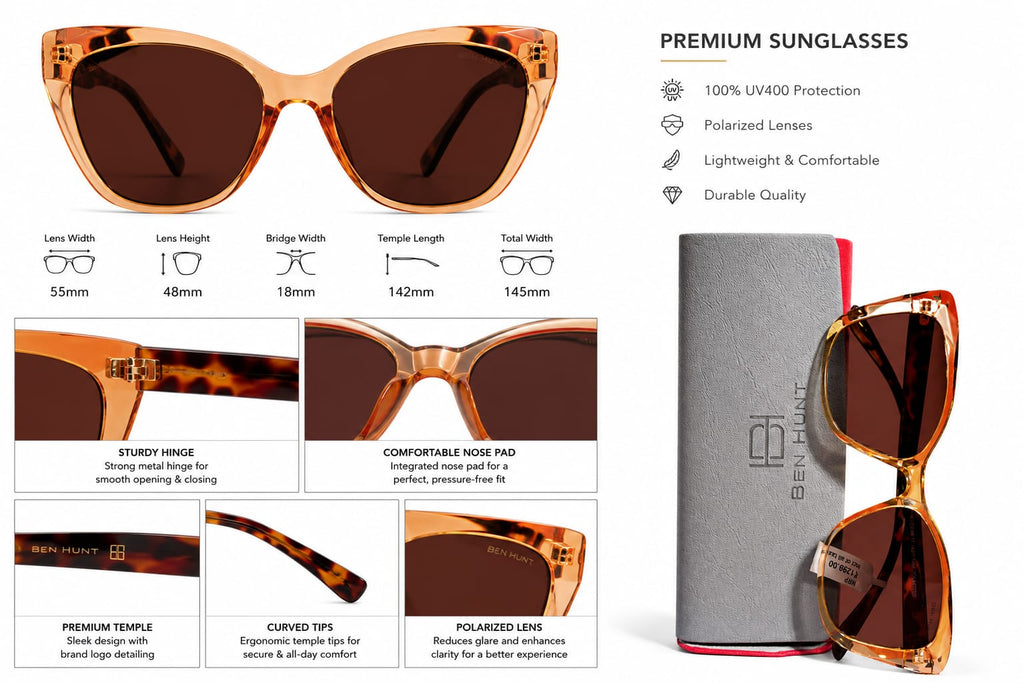 Ben Hunt Buy Stood Rectangular Sunglasses Brown For womens
