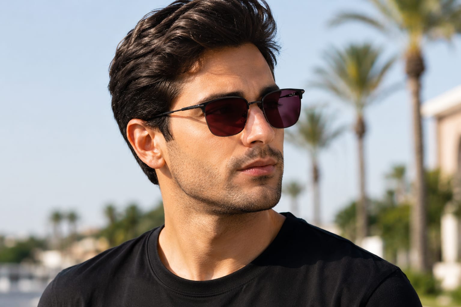 Ben Hunt Polarized S for Men & Women Sunglasses| 100% UV400 Protection Anti Glare Sunglasses | Semi-Rimless Browline | Premium Stylish Spectacles | Gradient Lens | Medium