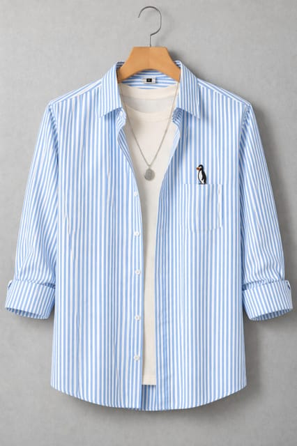 men regular fit striped shirt