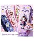 3D rabbit print double layer EVA pencil case for kids