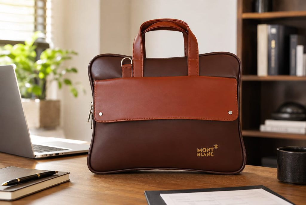 Premium Leather Laptop Briefcase for Men | Office Messenger Bag | Business Handbag