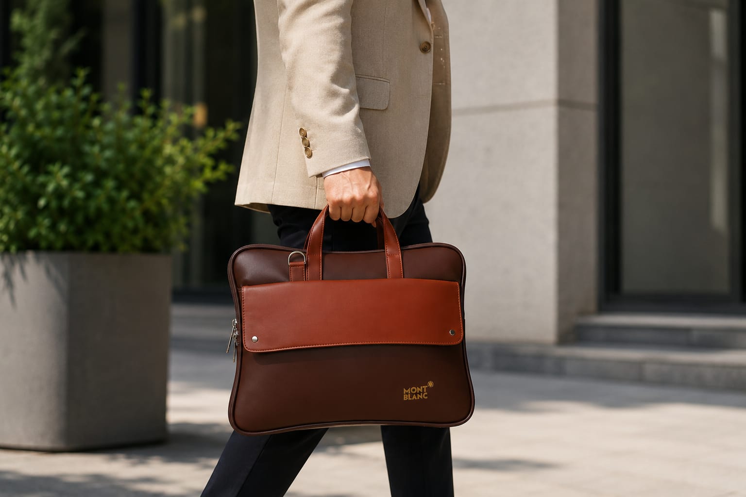 Premium Leather Laptop Briefcase for Men | Office Messenger Bag | Business Handbag